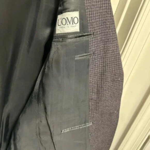 CANALI Wool Cashmere Silk Sport Coat Blazer Purple Plaid Check Italy Size 54 - Picture 10 of 11